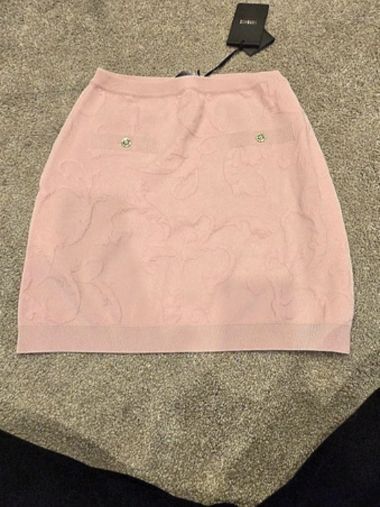 Versace Dresses & Skirts - Versace Wool Crochet-Stitch Knit Mini Skirt Pink Size 42